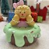 New Christmas Resin Statue Ornament Christmas Hat Bow Gingerbread Man Donut Ornament Ornament