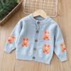 Baby Girl Cute Knitted Sweaters Bear Pattern Cardigan Children Outerwear Autumn New Clothing Baby Boy Cotton Knit Sweaters