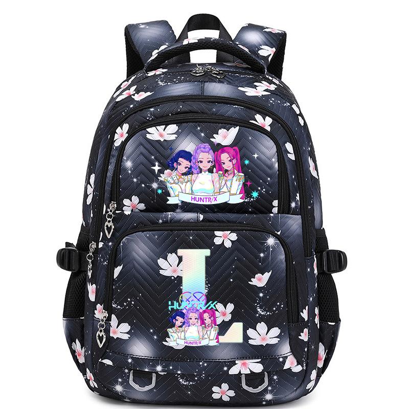 Animation Cartoon Letter Printing Large Capacity Shoulder Bag Lightweight Primary And Secondary School Students Leisure Schoolbag