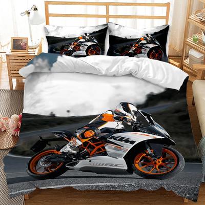 Ensemble Housse de Couette Moto Housse de Couette Moto de Course Véhicules Moto Sport Extrême Doux Polyester Housse de Couette Taille Queen