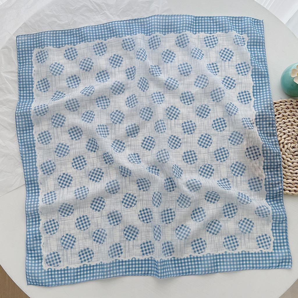 Japanese cotton and linen square scarf headscarf women's summer new versatile color small scarf fresh decoration light small scarf