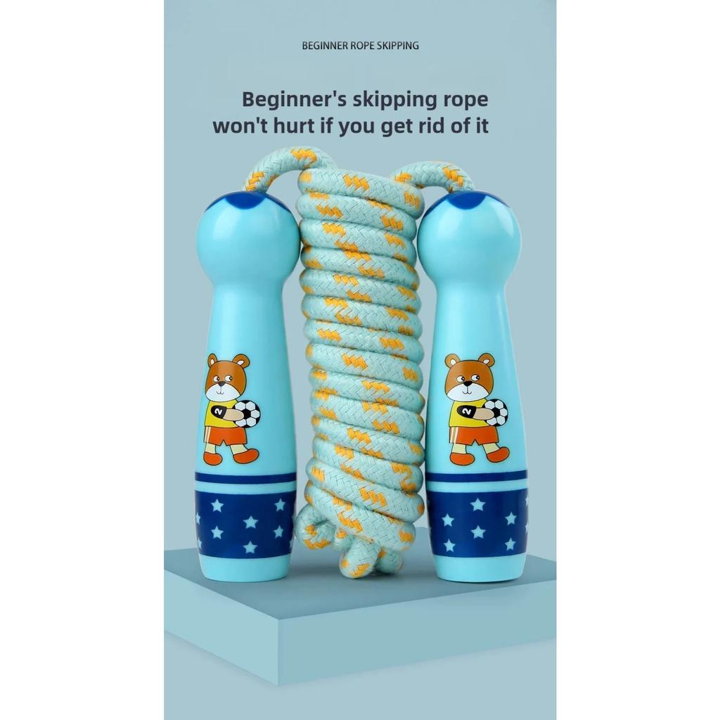 Children's Adjustable Cotton Jump Ropes Sport Fitness Lovely Cartoon Skipping Handle Fillet Design Outdoor Sports Toy