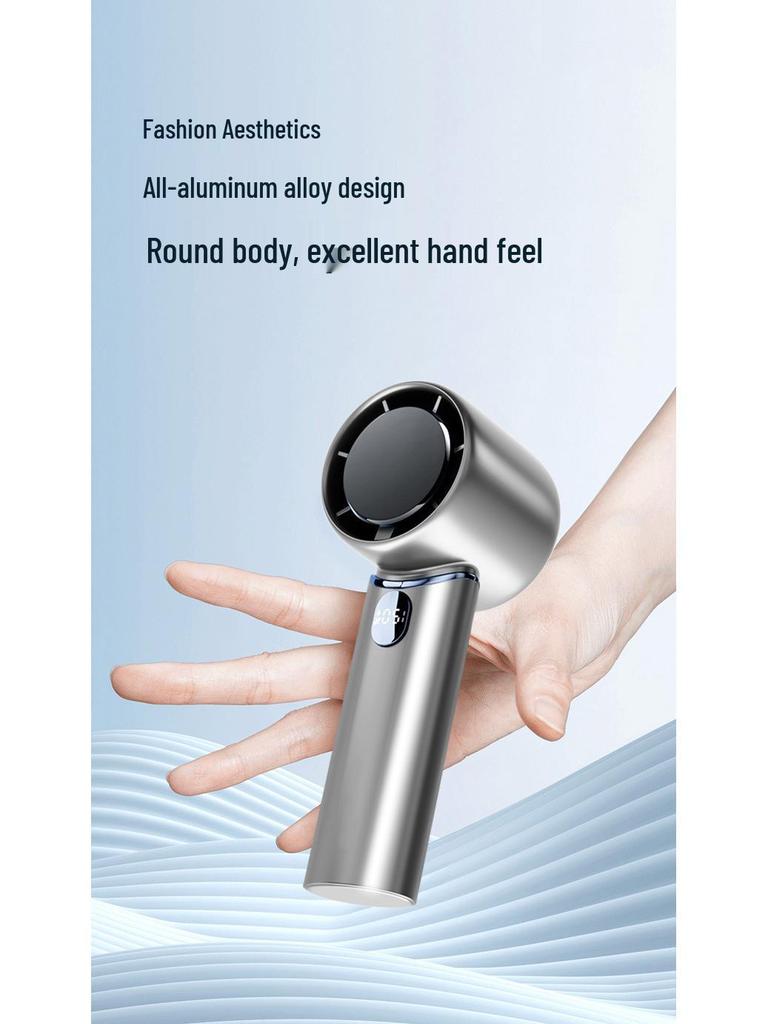USB Portable Handheld Fan: Mini Size, Long Battery Life, 120-Speed Display, High-Speed Outdoor Use.
