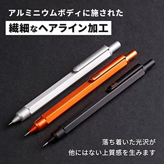 Rhodia Sharp Pen Script 0.5mm Hexagonal Shaft Aluminum Body Hairline Finish Orange cf9298