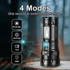 Super Bright Long Range LED Flashlight Tactical Light USB Rechargeable Light Telescopic Zoom Torch Camping Lantern Outdoor
