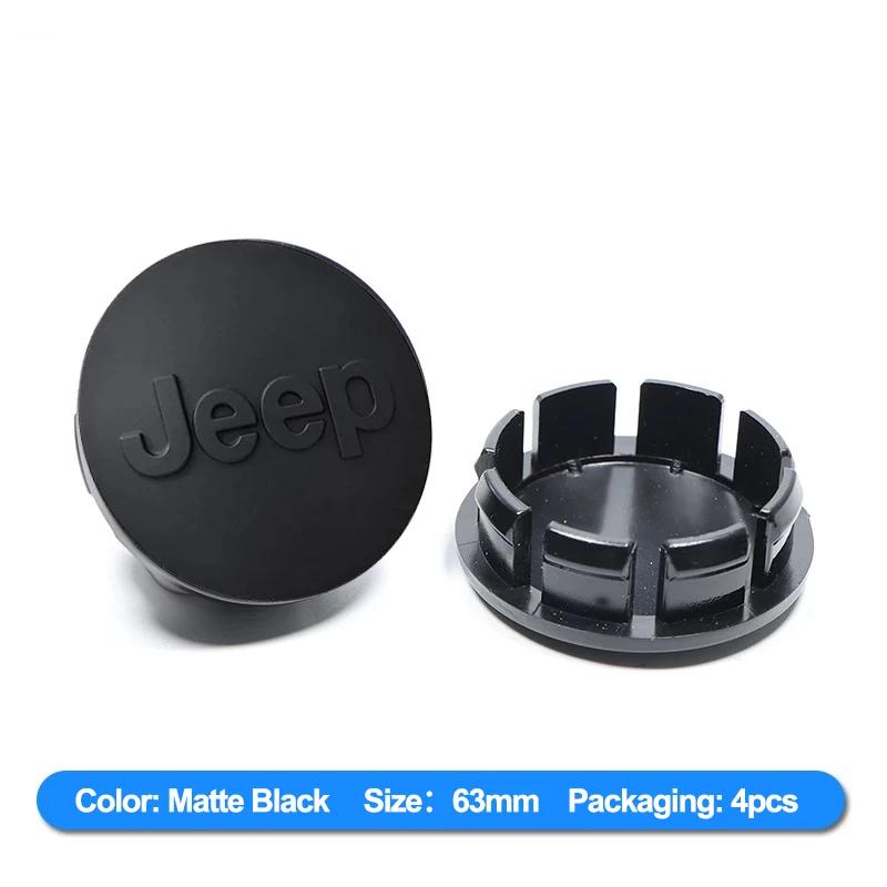 Per Jeep 4 Pezzi Coprimozzo Ruota Pneumatico Auto Set Decorazione Emblema Con Dimensioni 55MM 63MM Per Jeep Wrangler Grand Cherokee Aveng