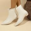 Fashion Fashion Short-thigh Boots Fall New Pointed Toe Rear Zip Non-slip Wear-resistant Round Heel Single Shoes