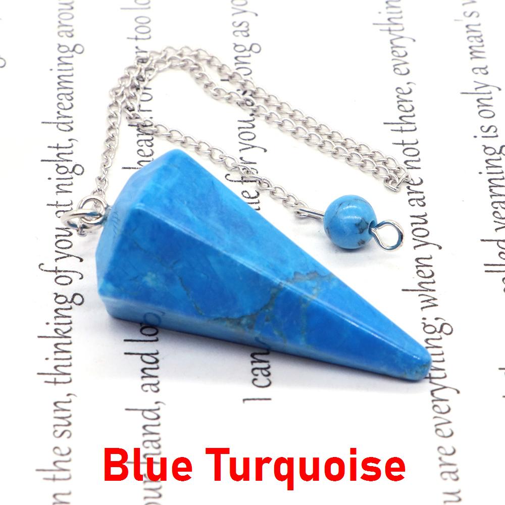Natural Stone Reiki Healing Pendulum,For Dowsing Spiritual Divination Cone Crystal Quartz Pendulos Small Size Necklace Jewelry