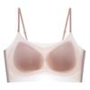 Women Ice Silk Breathable Seamless Gathered No Steel Ring Thin Strap Vest Bra