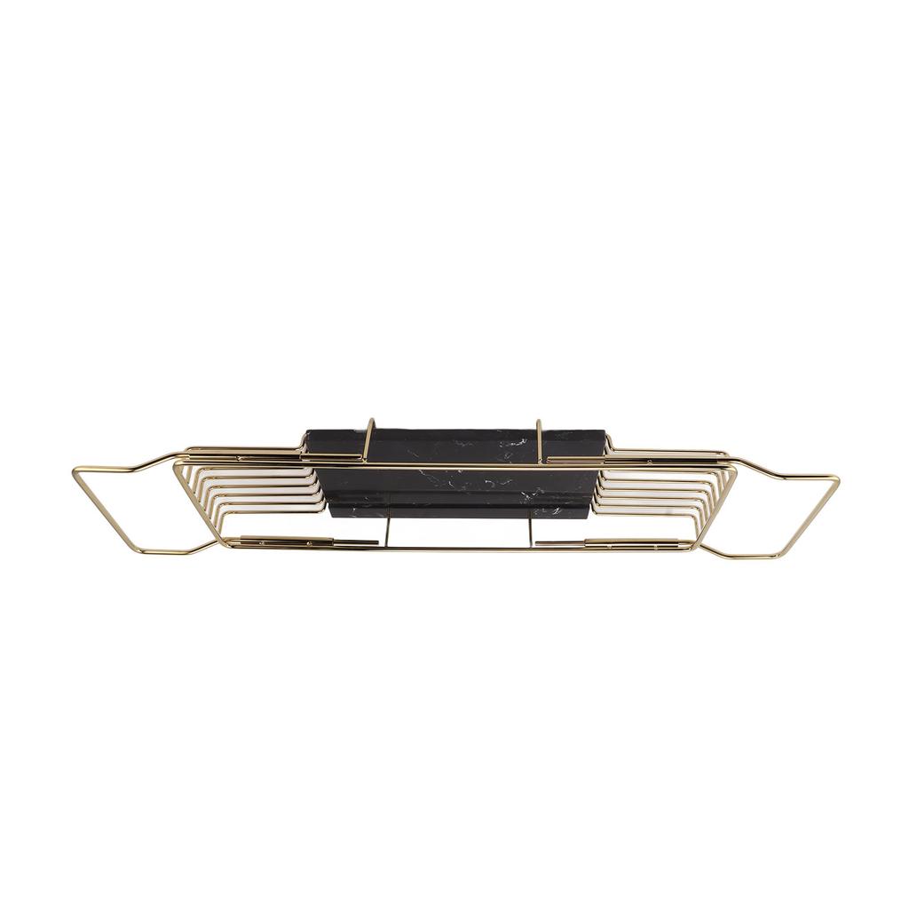 Metal Marble Bathtub Rack Anti Slip Space Saving Multi Functional Expandable Bathtub Tray House Warming Gift