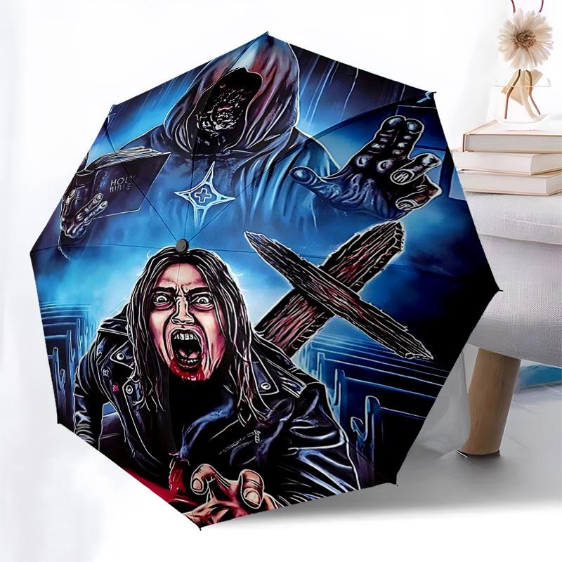 

1pc Holy Bible Cross: Automatic Opening Umbrella with Foldable Design, 8-Iron Frame for Outdoor Use, Perfect Gift for Fans and Travelers.L088