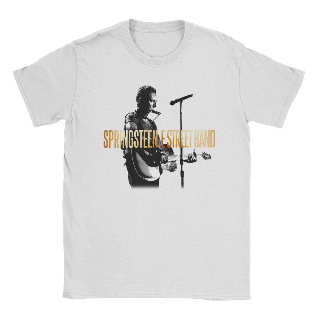 Men T-Shirts Bruces The E Street Band Springsteens Fashion 100% Cotton Tees Short Sleeve T Shirt Crew Neck Clothing Big Size