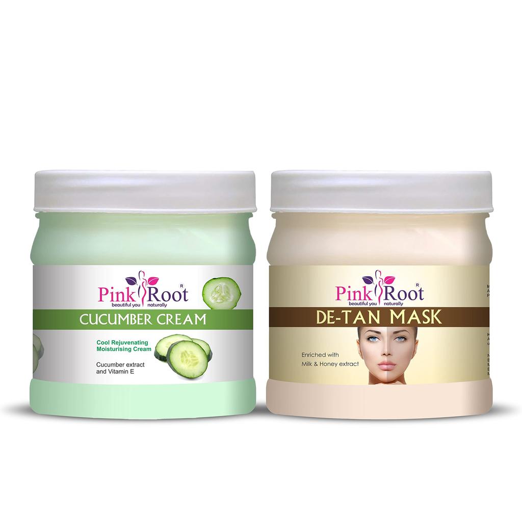 Pink Root Cucumber Cream 500gm with De-Tan Mask 500gm