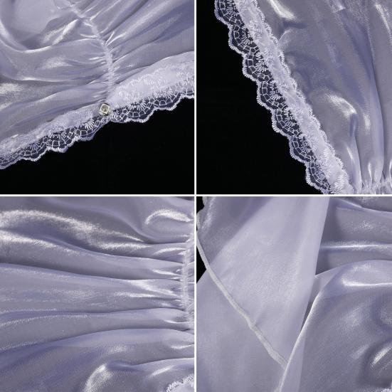 Kapuzen-Kopftuch mit Spitzenrändern Weiches Organza-Material Elastische Nackenpassform Sonnenschutz Winddichtes Schal-Tuch