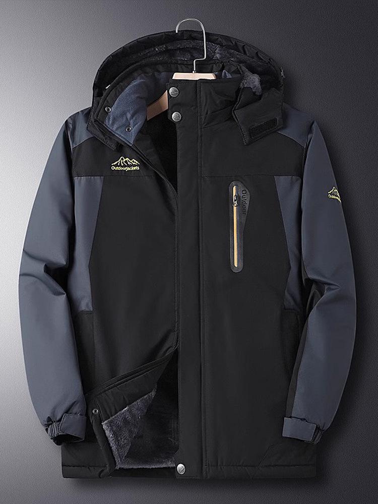 Men's Fleece-Lined Windbreaker: Warm, Thick Cotton Coat for Middle-Aged & Elderly During Autumn/Winter