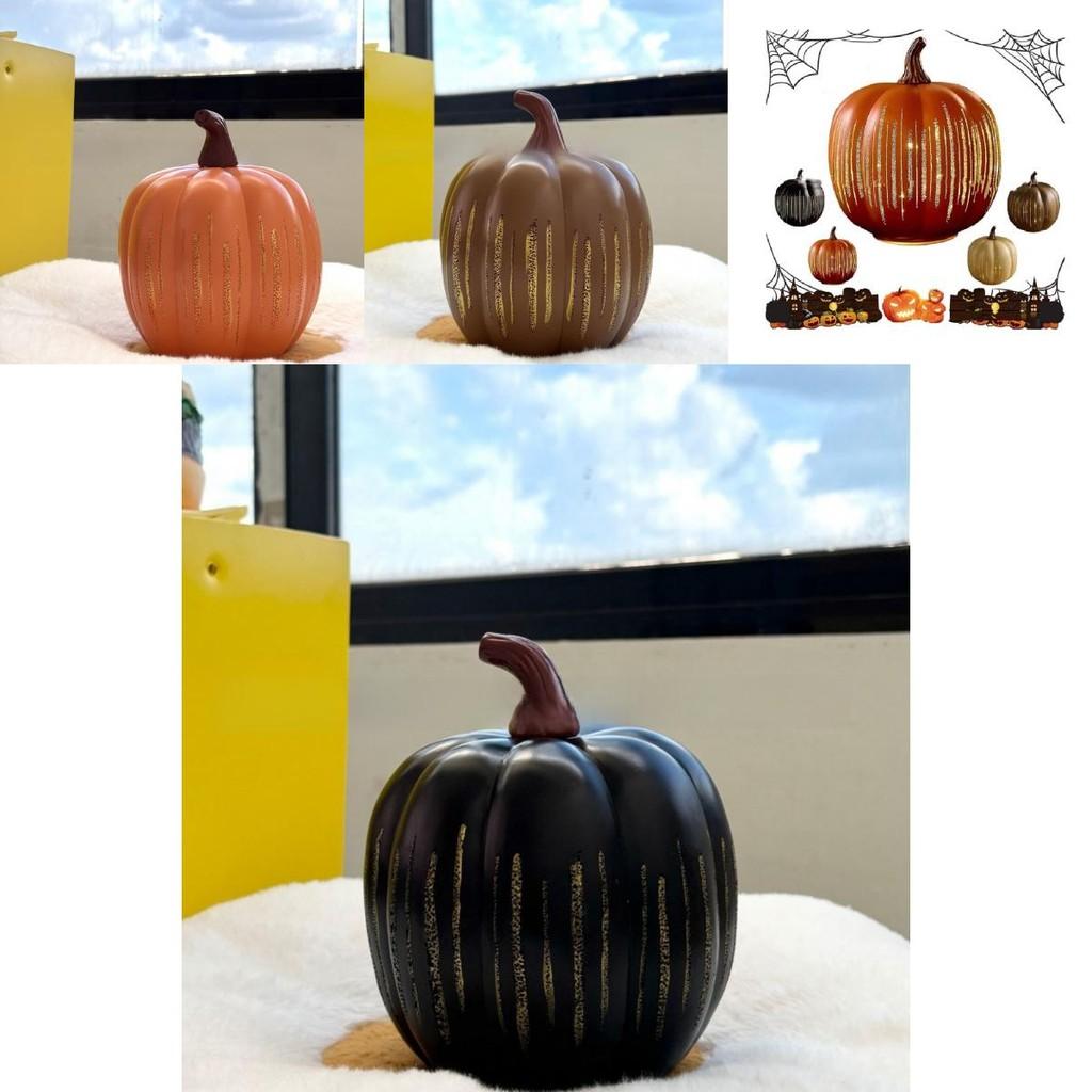 Halloween Led Light Starry Night Pumpkin Resin Decor With Creative Design For Party And Home Atmosphere