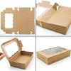 10/20pcs Gift Packaging Kraft Paper Box Transparent Open Window Desserts Box New Pastry Box  Wedding