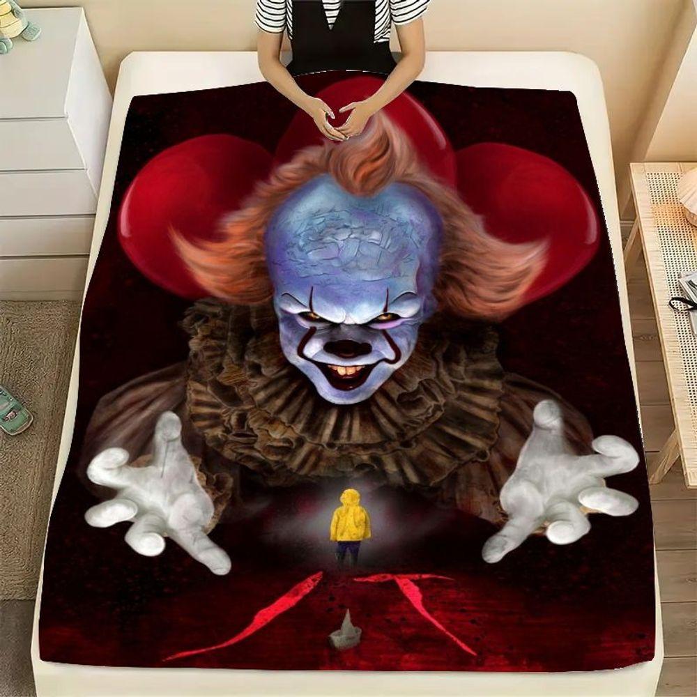 

Creepy Clown Horror Blanket - Monstrous Blue Skin and Orange Hair Clown Design, Soft Cozy Throw for Chilling Nights - Perfect fo 75x90cm