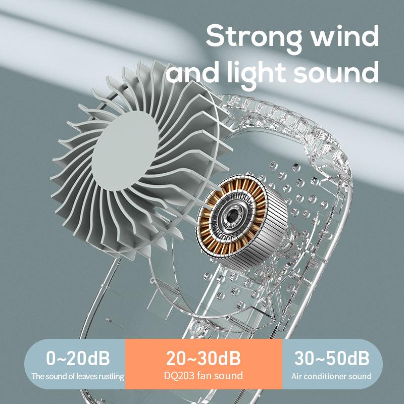 DQ203 USB Rechargeable Outdoor Neck Fan with Normal Button Speed Control
