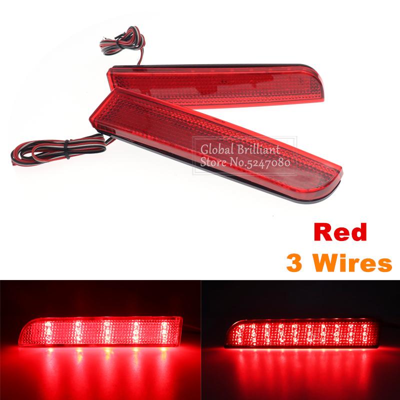 

2x30 светодиодный отражатель заднего бампера автомобиля, стоп-сигнал, ходовые огни для Mitsubishi Lancer 2008 2009 2010 2011 2012 2013 2014 красный