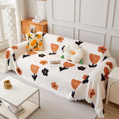 Chenille Sofa Cover Cloth Ins Style Flower Anti-Scratching All-Inclusive Sofa Cover Four Seasons Universal Sofa Cushion Cover Towel