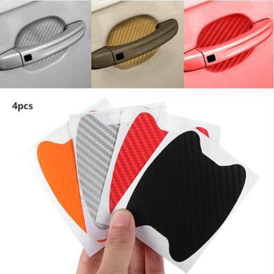 4 koolstofvezel autodeurgreep anti-kras beschermfolie autostickers voor decoratie-accessoires
