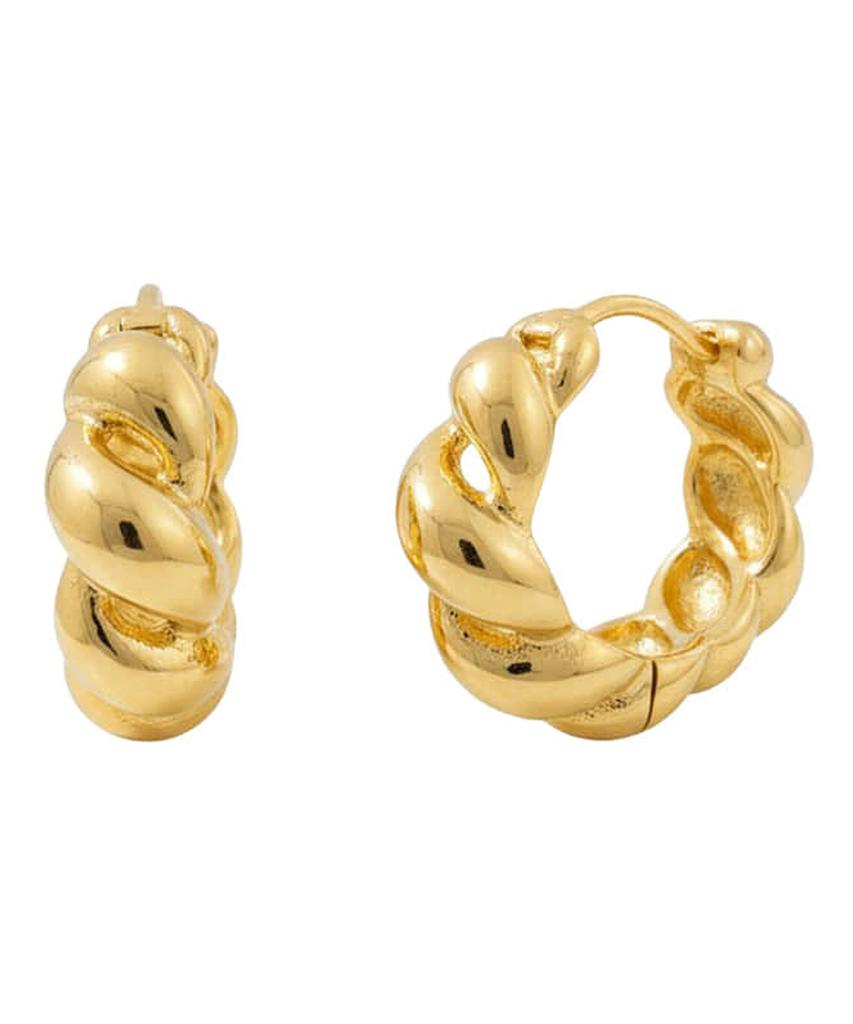Alleun Silver 925 Twisted Bold Silver One-Touch Ring Earrings