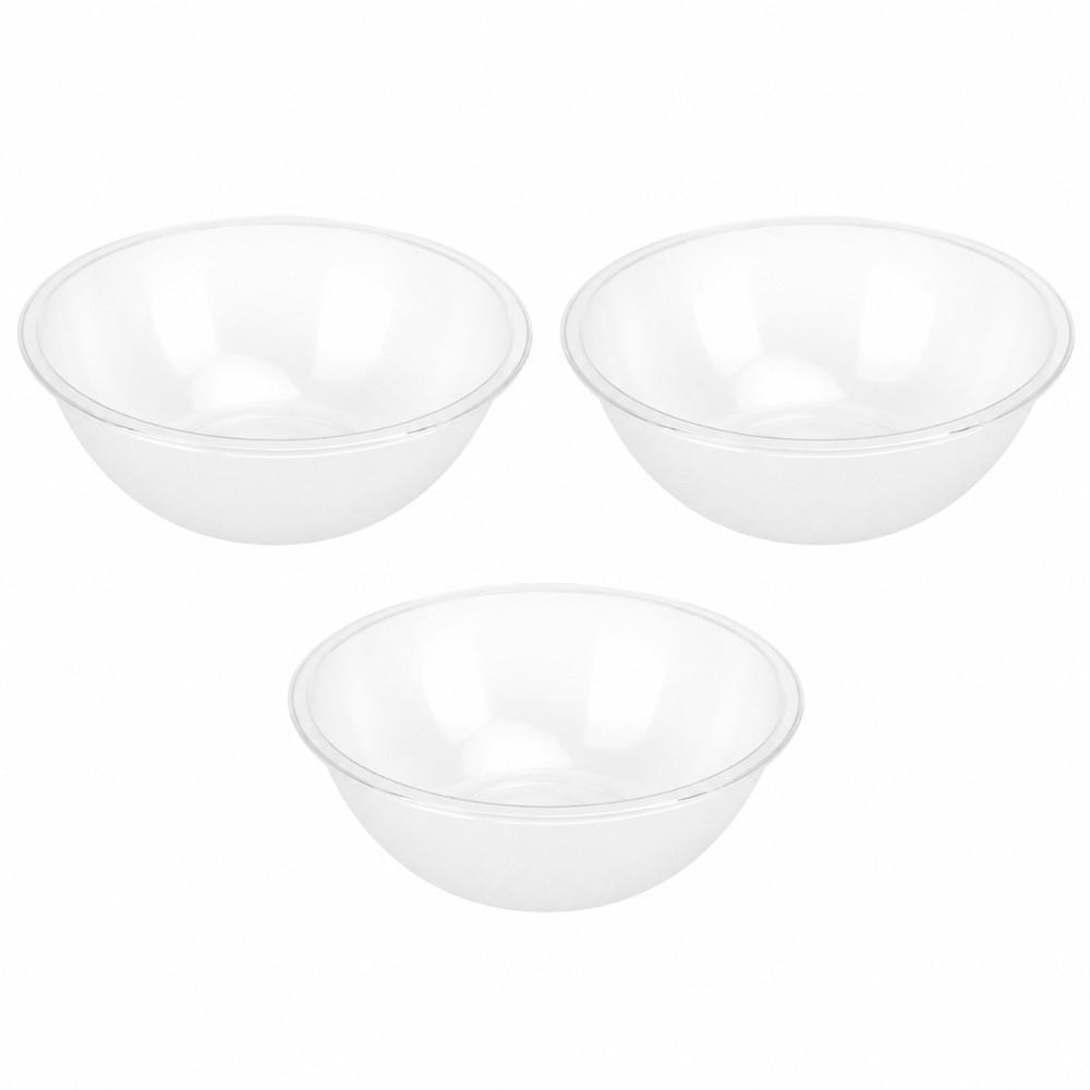 3PCS Clear Large Salad Bowls 4500ml Buffet Serving Containers Clear Serving Bowls  Home Use