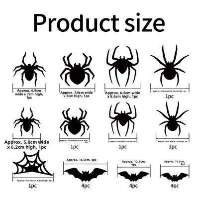 3D Bat LED Decoration Removable LED Lighted Stickers Creative Glow In the Dark Wall Stickers Spider Atmosphere Halloween Decor