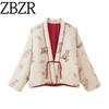 Za Export New Arrival Women's Clothing ZR Fashion Style Flower Embroidered V-neck Long Sleeves Cotton Coat Jacket 4786208 710