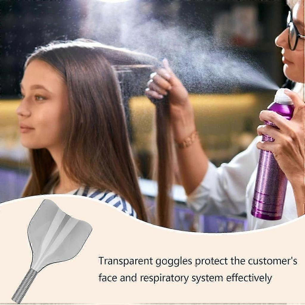 Hairspray Face Shield For Hairdressing Haircut Face Protector Barber Salon Shield With Handle Transparent Gray
