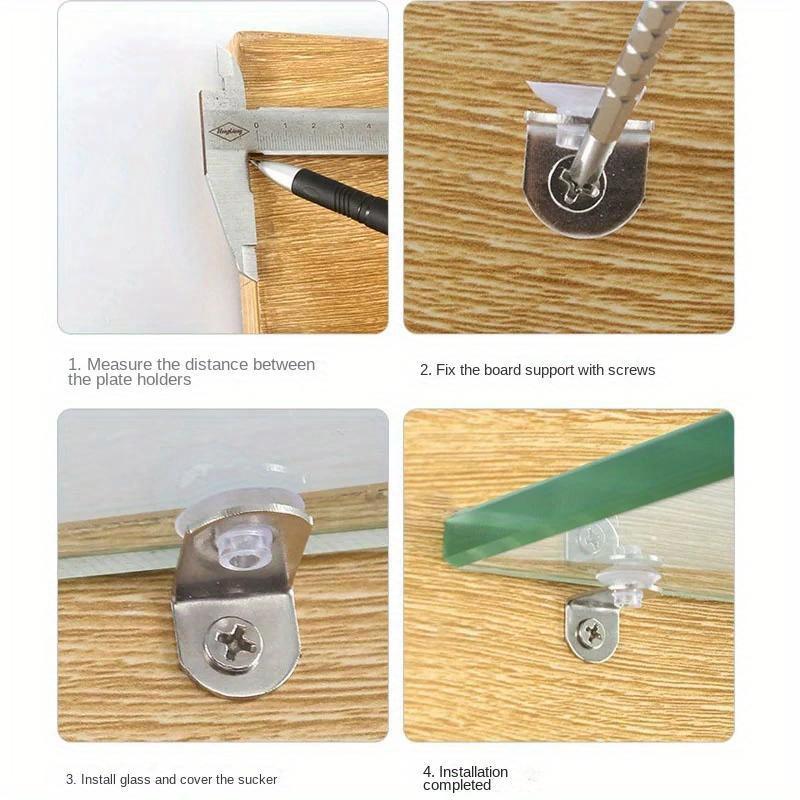 16pcs Small Corner Glass Holder Brackets Brackets Wood Brackets Shelves Shelf Supports