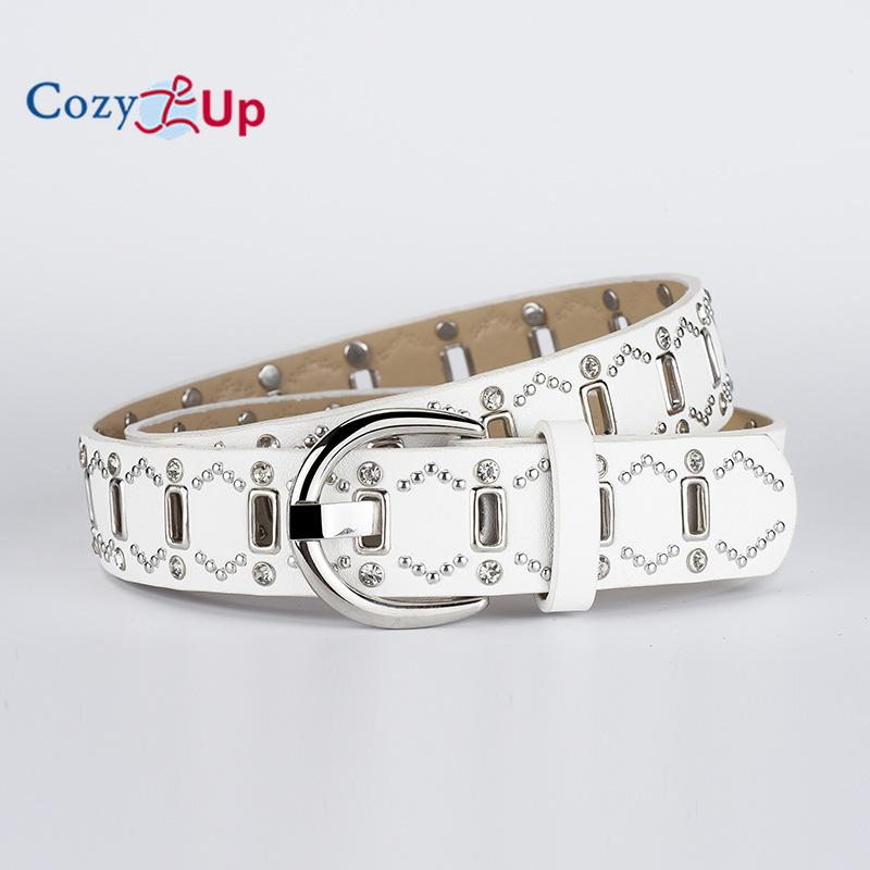 Retro bruine riem met wilgennagels, damesaccessoire, decoratieve riem voor rokken en jeans.