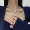 Stylish And Simple Multi-Love Necklace Gold And Silver Light Luxury Collarbone Chain Women'S Jewelry