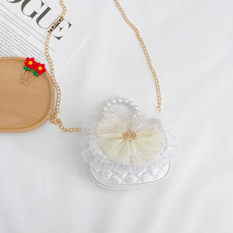 Adorable Mini Princess Shoulder Bag For Kids With Chic Pearl Design And Magnetic Closure