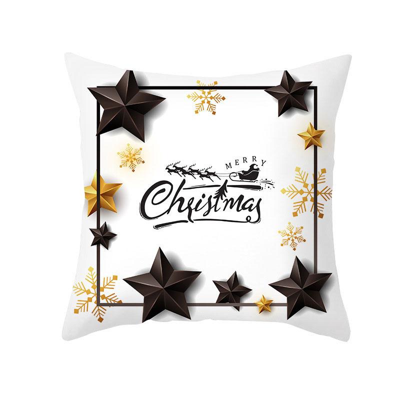 Home Christmas Decoration Pillowcase Merry  Platinum Ball Print  Living Room Sofa Cushion Cover Holiday Gift