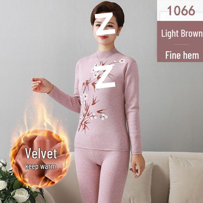 Women's Warm Fleece Set for Mid-Aged and Elderly: Cozy Winter Underwear for Mothers and Grandmothers