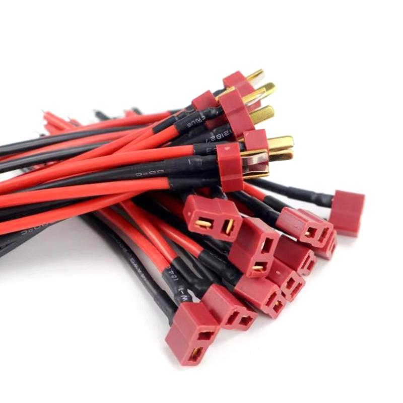 Deans Ultra Pigtail Cable T Plug Connector Male/Female 10Cm 12/14Awg Soft Silicone Wire For Rc Quadcopter Lipo Battery Expand