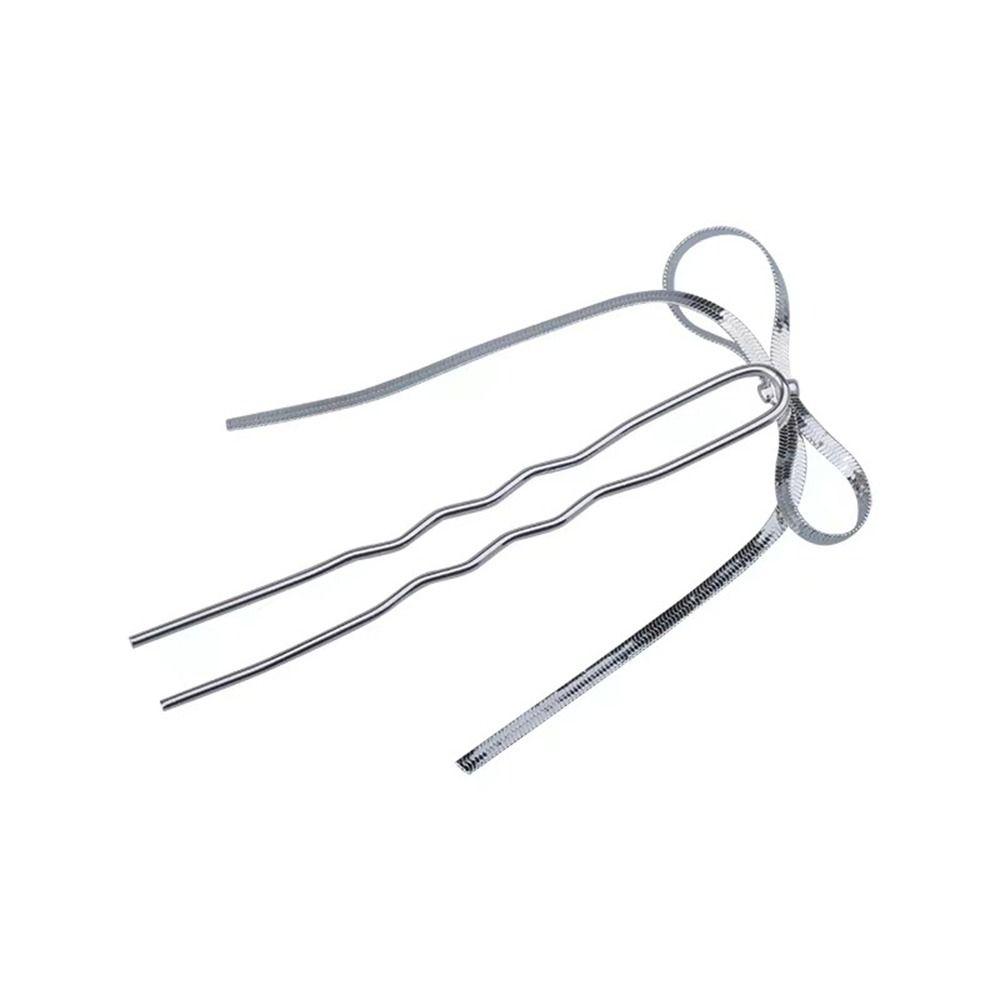 

Girls Disk Hair Cheongsam Korean Style Hair Accessories Hair Fork Bow Hair Stick U Shaped Hairpin серебряный