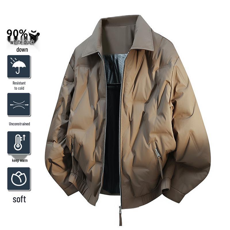 Plus Size Men's Winter Down Jacket, 90-300 jin, 90% Down, Sports & Casual Style
