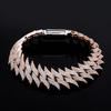 20mm Thorn Box Buckle Cuban Chain Zircon Hip Hop Men's Trendy Bracelet, Real Gold Plated