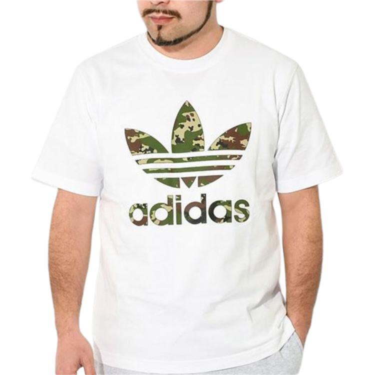 adidas T-shirt da Uomo Girocollo Manica Corta Larga Stampa Logo Originals Bianca IS2894