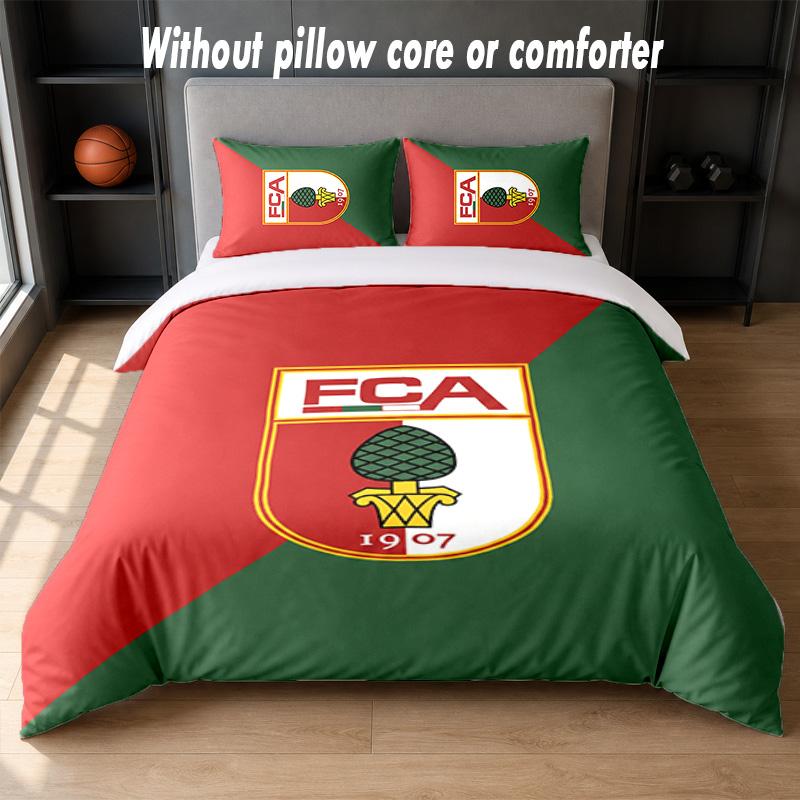 FC Augsburg FC Design Bed Bedding Set 1 Duvet Cover + 2 Pillowcases Soft Breathable Household Bed Linens