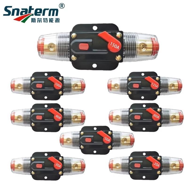 Circuit Breaker 20A 30A 40A 50A 60A 80A 100A 125A 150A 12V 24V DC Car Truck Audio Resettable Fuse Circuit Breaker Car Breaker