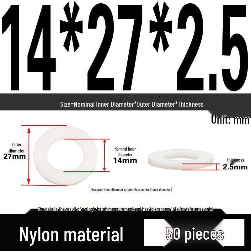 White Nylon Insulating Flat Washer – Wear-Resistant Plastic Gasket for M4-M20 Screws