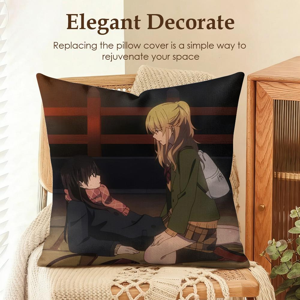 

Anime BBloom Into You Cushion Cover Natural Linen Organic Fabric DoubleSided Printing Sofa Home Decor Gift Pillow Case 30x30cm