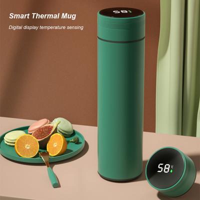 480ML Thermos Bottle Intelligent Temperature Display Thermal Mug Stainless Steel Coffee Mug Leakproof Insulated Water Bottle