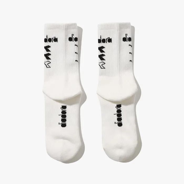 Freeze Pattern Quarter Socks Off White