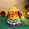 ChengNuo YiBai CNYB62 Handmade Crochet Christmas Tree Ornaments Boho Knitted Xmas Tree Hanging Metal Bell Rainbow Holiday Decor