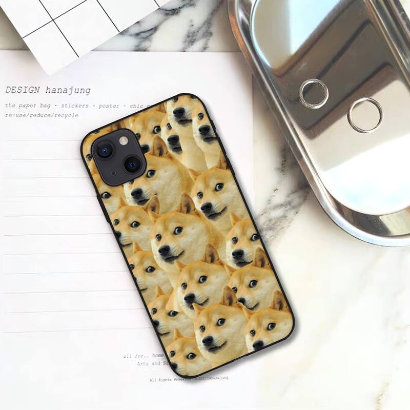 Roztomilý pouzdro na telefon Dogecoin Doge pro iPhone 11 12 Mini 13 14 Pro XS Max X 8 7 6s Plus 5 SE XR skořepina